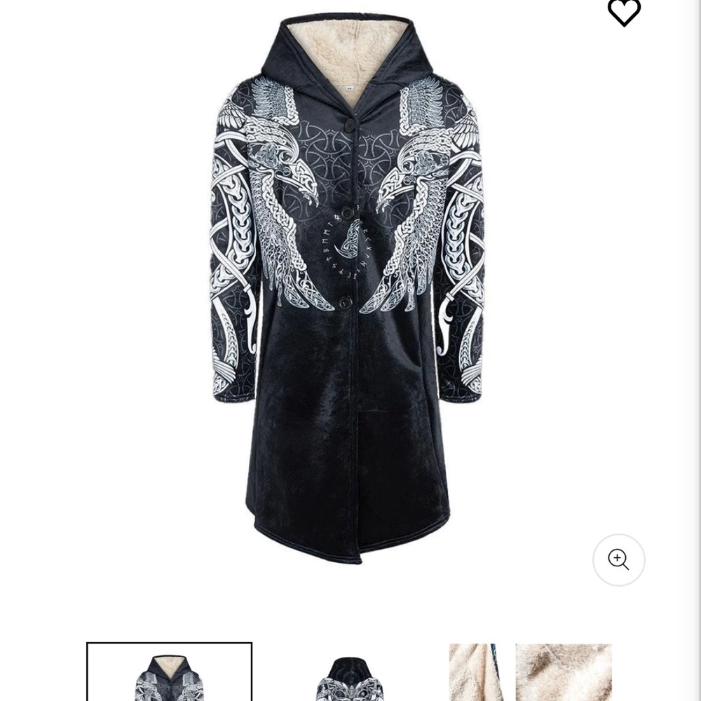 Lunafide Muninn Black and White Hooded Cloak